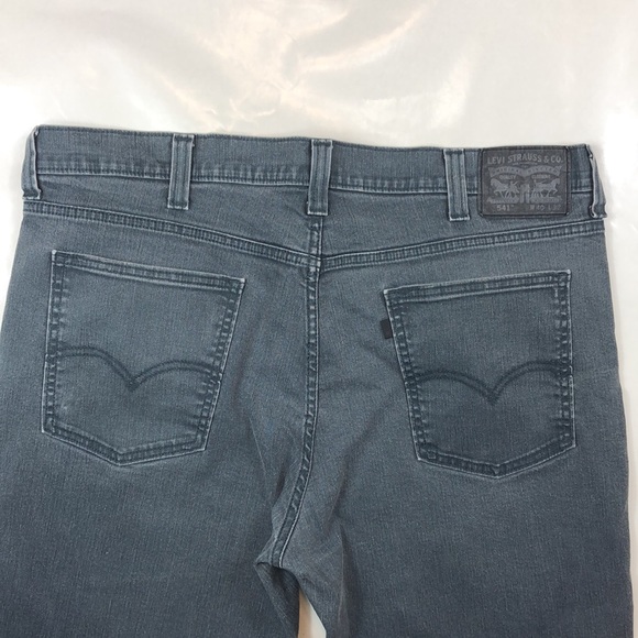 Levis 541 Smoke Gray Cotton Relaxed Fit Denim Jeans - Picture 6 of 17
